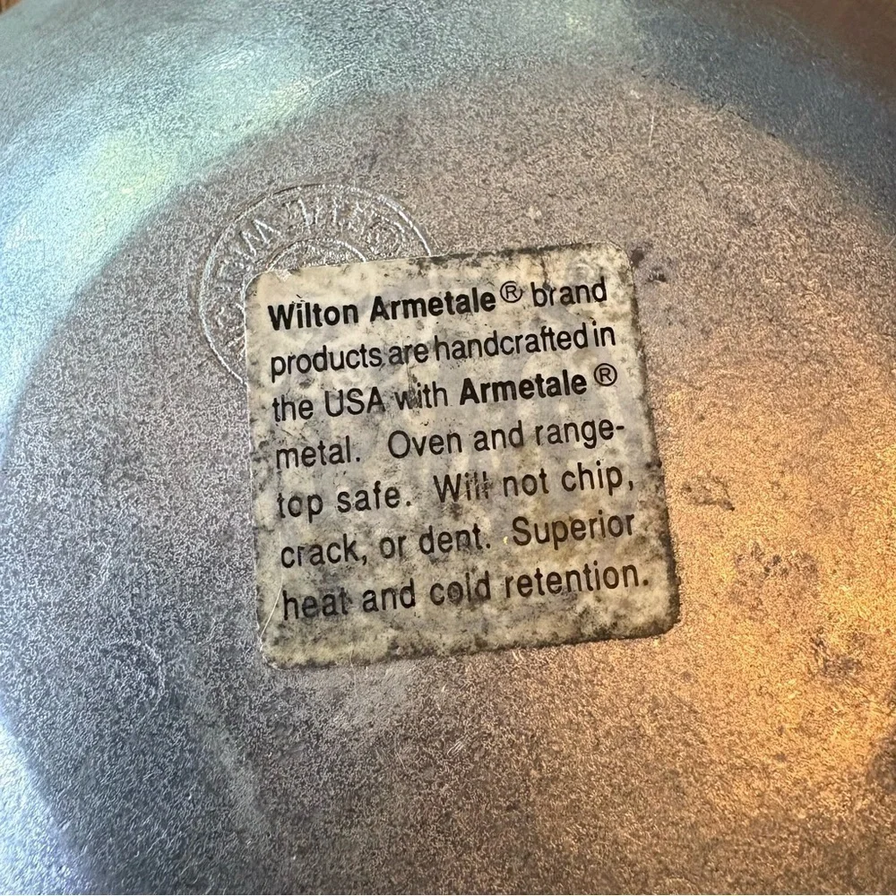 Vintage Wilton Armetale Pewter Decorative Bowl with Fruit Design